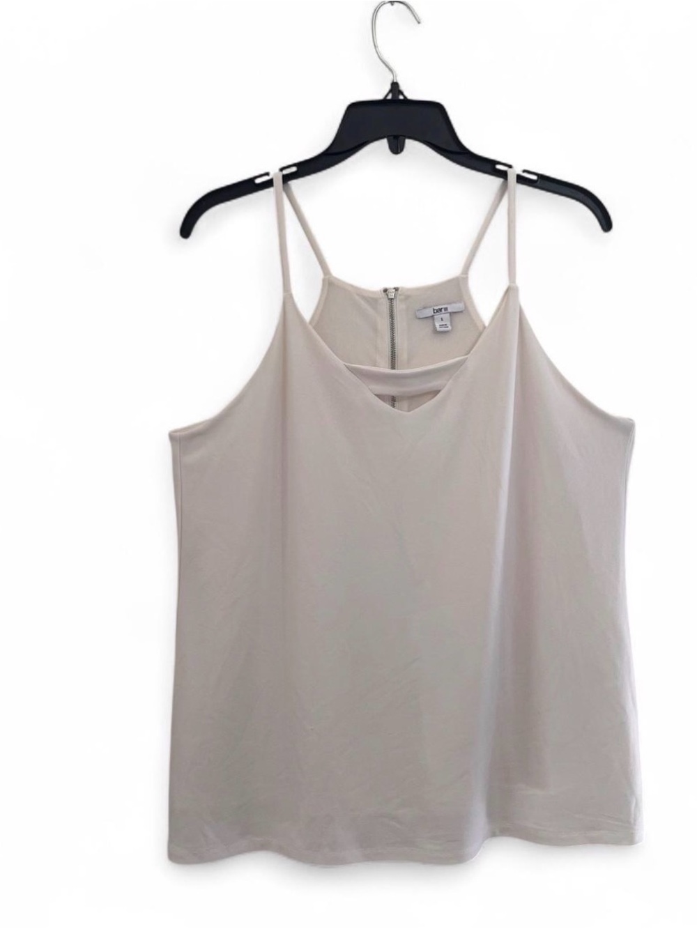 Bar III White Criss-Cross Front Camisole Zipper Tank Top Cleangirl Minimalist